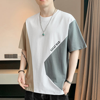 早い者勝ち 配色 ファッション 半袖 Tシャツ U-80062