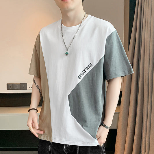 早い者勝ち 配色 ファッション 半袖 Tシャツ U-80062