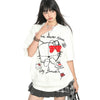 手描き風 クルーネック 落ち肩 ゆったり Tシャツ F-13512