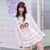 可愛い プリント ゆったり 甘カジュアル 長袖 Tシャツ F-13501