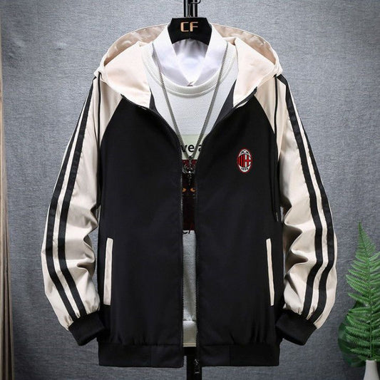 配色切替 男女兼用 フード付き カジュアル 春秋 ジャケット U-13545
