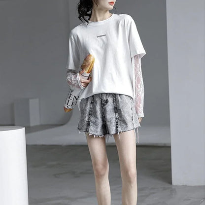 清純甘くて女子力UP 切り替え 美感いっぱい Tシャツ カットソー＜U-3020＞
