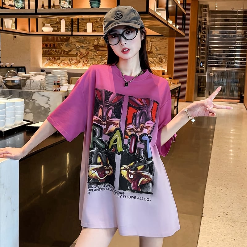 絶対欲しい グラデーション 特別デザイン プリント 半袖 Tシャツ <U-9053>
