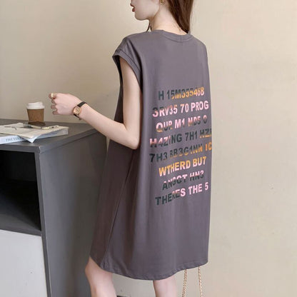 真夏も快適 着心地良い ファッション感満々 プリント全4色 ノースリーブ Tシャツ カットソー＜U-9161＞