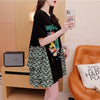 デザイン感 プリント チャーミング Tシャツ カットソー ワンピース＜U-3508＞