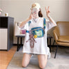 個性的なデザイン 3色選択可 一目惚れ プリント Tシャツ カットソー＜U-3062＞