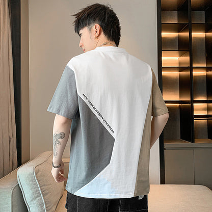 早い者勝ち 配色 ファッション 半袖 Tシャツ U-80062