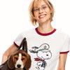 着瘦せ プリント 半袖 配色 カジュアル Tシャツ F-13496