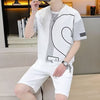 男女兼用 人気 カジュアル Tシャツ & ショーツ セットアップ U-80076