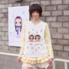 可愛い プリント ゆったり 甘カジュアル 長袖 Tシャツ F-13501