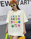 売り切れ必至 プリント三色 個性派 ゆったり 半袖Tシャツ ＜U-8462＞