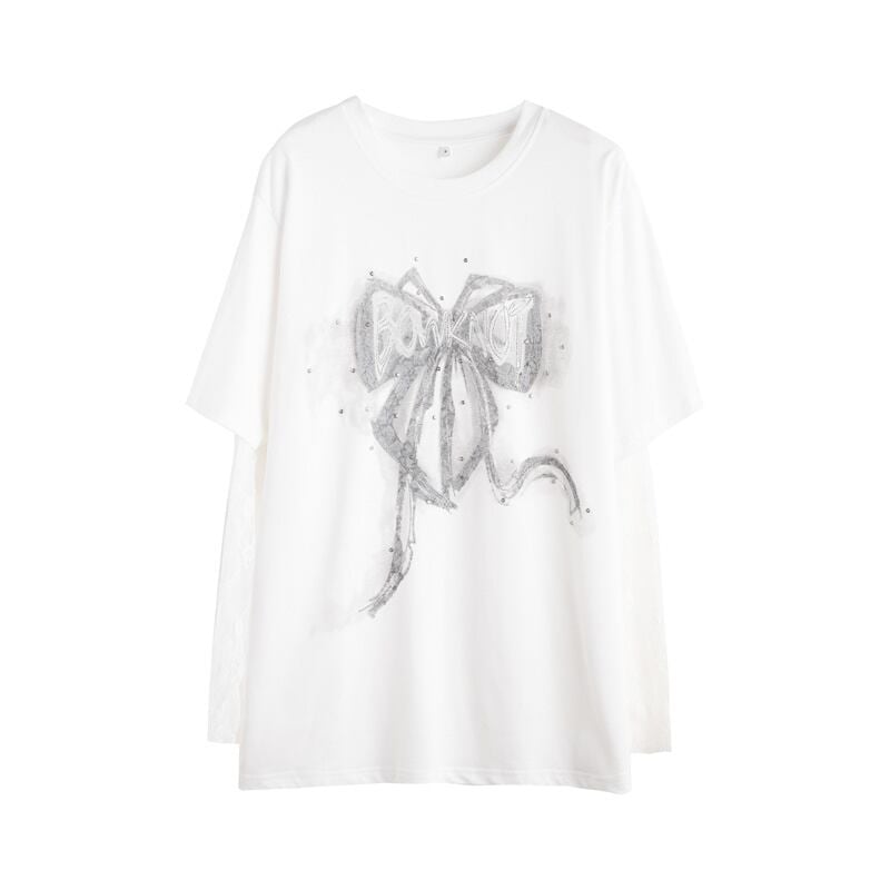 話題沸騰中 レイヤード風 美人度アップ ルーズ Tシャツ ＜U-8707＞