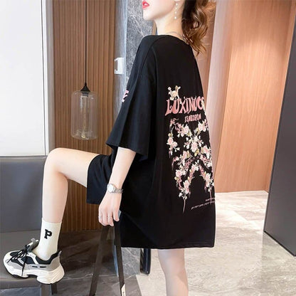 スタイリッシュ 切り替え 一目惚れ プリント Tシャツ カットソー＜U-3619＞