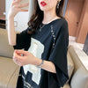 超人気商品 ロング アルファベット プリントTシャツ 三色 ゆったり半袖 ＜U-4019＞