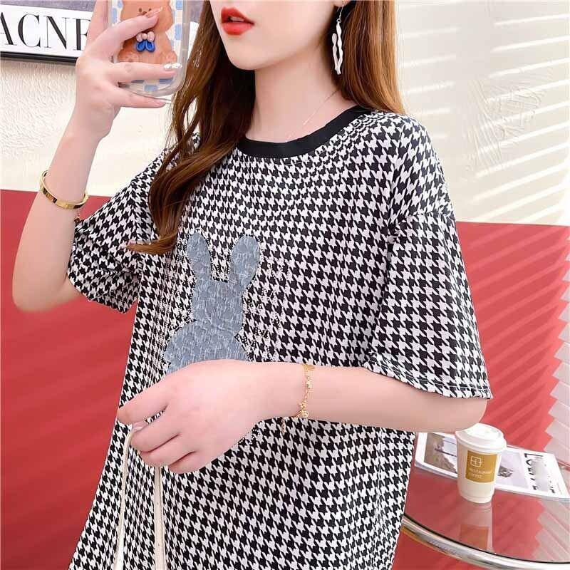 カジュアル 千鳥格子 オシャレ度満点 Tシャツ カットソー＜U-3076＞