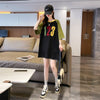 絶対欲しい カラーマッチング 数字刺? ロング Tシャツ ゆったり 半袖 ＜U-2896＞