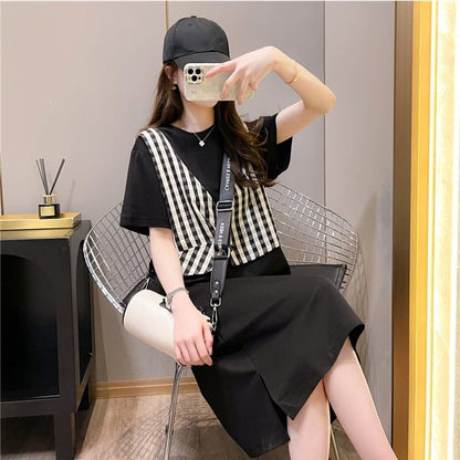 個性的なデザイン プリント 一目惚れ Tシャツ カットソー ワンピース＜U-3490＞