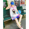 軽い生地が夏にぴったり！ ノースリーブ プリント全2色 Tシャツ カットソー＜U-11359＞
