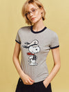 着瘦せ プリント 半袖 配色 カジュアル Tシャツ F-13496