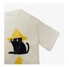 丸首 黒猫プリント 合わせやすい カジュアル 万能 着瘦せ Tシャツ F-50092