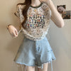 好感度UP カジュアル 大人可愛い プリント 全2色 半袖 Tシャツ＜U-8822＞