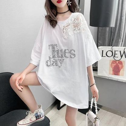 ゆったり感アップ プリント ファッション Tシャツ カットソー＜U-3306＞