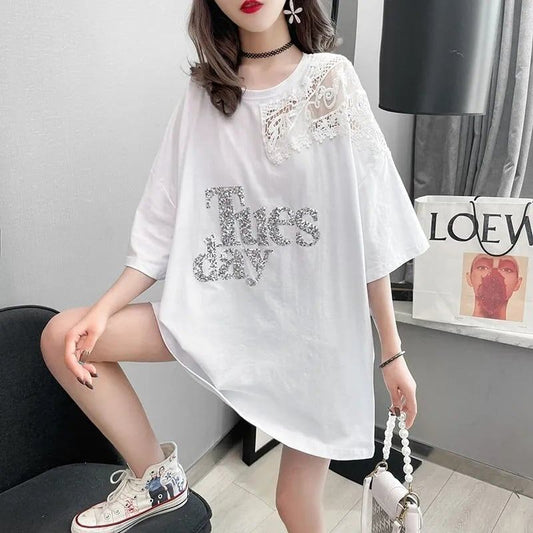 ゆったり感アップ プリント ファッション Tシャツ カットソー＜U-3306＞