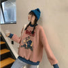 韓国系ふわふわグラフィックロゴボアスウェットトップス全2色<U-4208>