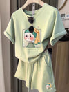 大活躍 カジュアル 夏に嬉しい機能付き 半袖Ｔシャツⅹパンツセット全4色<U-9147>