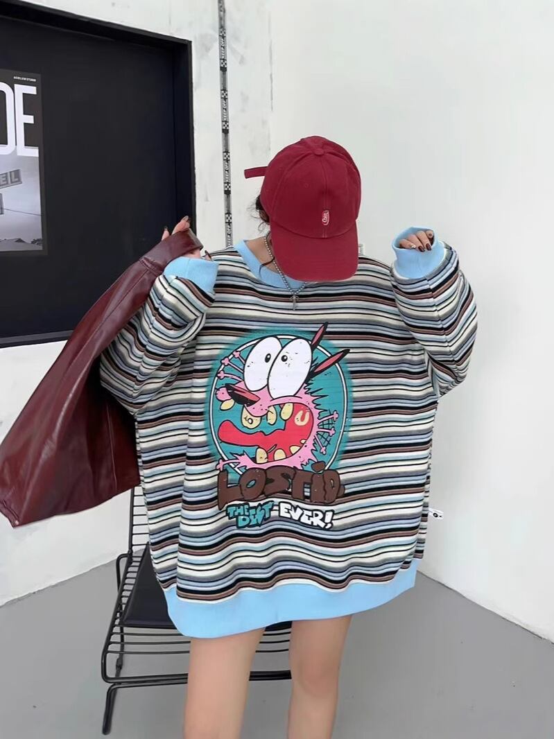 【裹起毛】オシャレデザイン  sweet系可愛い スウェット<U-10564>