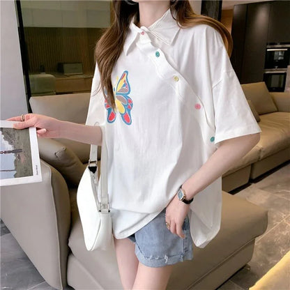 個性的なデザイン プリント 一目惚れ Tシャツ カットソー＜U-3044＞