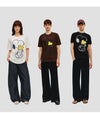 男女兼用 シンプル プリント 半袖 Tシャツ F-13493