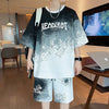 大人気アイテム グラデーション Tシャツ & ショーツ セットアップ U-80013