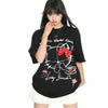 手描き風 クルーネック 落ち肩 ゆったり Tシャツ F-13512