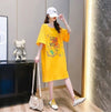 好感度UP ゆったりロング丈 カジュアル 切り替え 三色 半袖Tシャツ＜U-8166＞