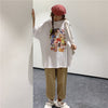 ルーズ 切り替え オシャレ度満点 プリント Tシャツ カットソー＜U-3459＞