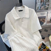 ゆったり感アップ 切り替え 好感度満載 Tシャツ＋ショートパンツ セットアップ＜U-3556＞