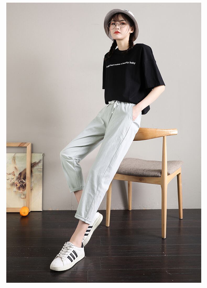 定番シンプル  ファッション ゆったりパンツ<U-6541>