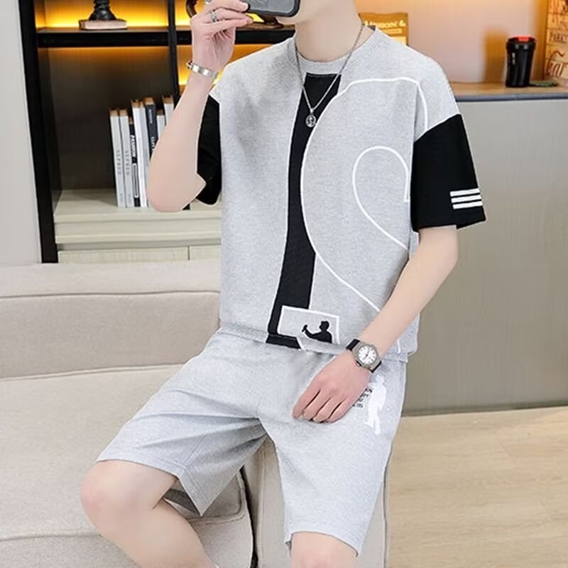 男女兼用 人気 カジュアル Tシャツ & ショーツ セットアップ U-80076