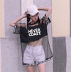 好感度UP レイヤード風 アバンギャルド プリントTシャツ ゆったり半袖＜U-8156＞