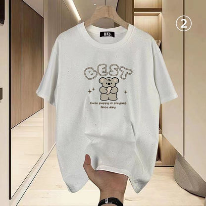 新商品 プリント カジュアル 選べるデザイン4種類 全2色 Tシャツ カットソー＜U-8585＞