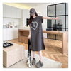 韓国系 ロング ハートマーク Tシャツ 半袖 ＜U-2837＞