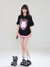 着回し力抜群 レース スウィートプリント 全2色 半袖Tシャツ ＜U-8711＞