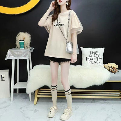 ゆったり感アップ 切り替え 着心地抜群 プリント Tシャツ カットソー＜U-3541＞