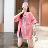 イレギュラー 切り替え カジュアル プリント Tシャツ カットソー＜U-3496＞