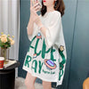 ファッション 切り替え 美人度アップ プリント Tシャツ カットソー＜U-3636＞