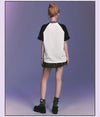 男女兼用 配色 ゆったり ルーズシルエット 甘カジュアル Tシャツ F-13503