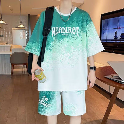 大人気アイテム グラデーション Tシャツ & ショーツ セットアップ U-80013