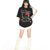 手描き風 クルーネック 落ち肩 ゆったり Tシャツ F-13512