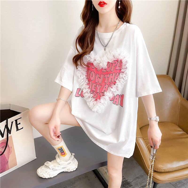 個性的なデザイン 切り替え 今季大好評 プリント Tシャツ カットソー＜U-3410＞